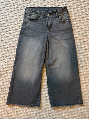 NYDJ Wide Leg High-Rise Jeans in Washed Black-Grey